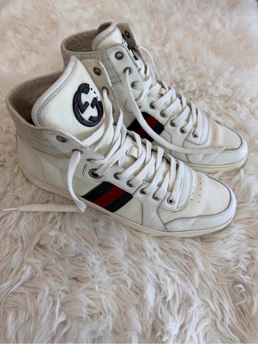 Gucci Coda High-Top Sneakers Men's Size 8
US 8.5 White Leather